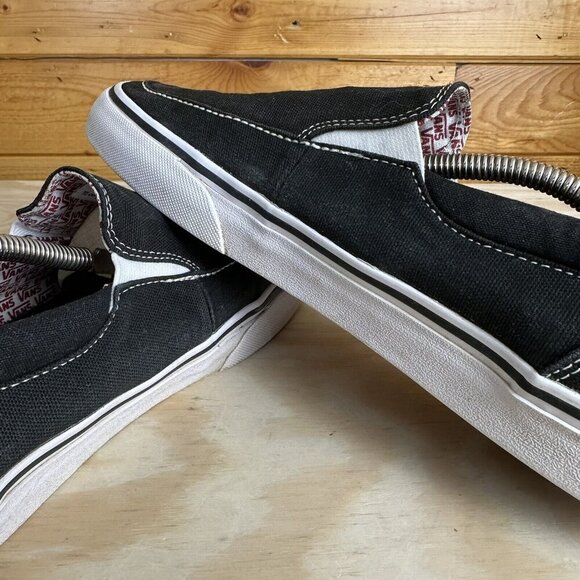 Vans Off The Wall Men’s Size 9 Asher Black Canvas Slip On Loafer Sneakers - Picture 4 of 6